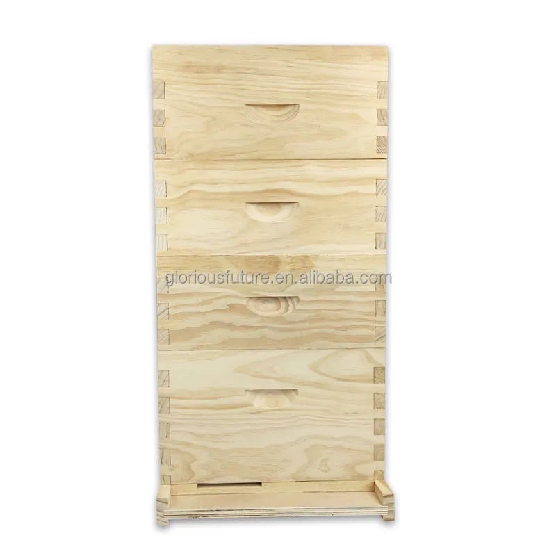 Beekeeping Factory High Quality 4 levels Pine Wooden Beehive 10 Frames Beehive Bee Box For Sale