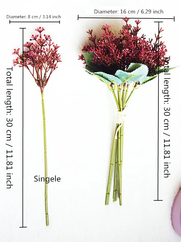 Japanese style hand-painted spike grass artificial flower for home wedding bouquet decor