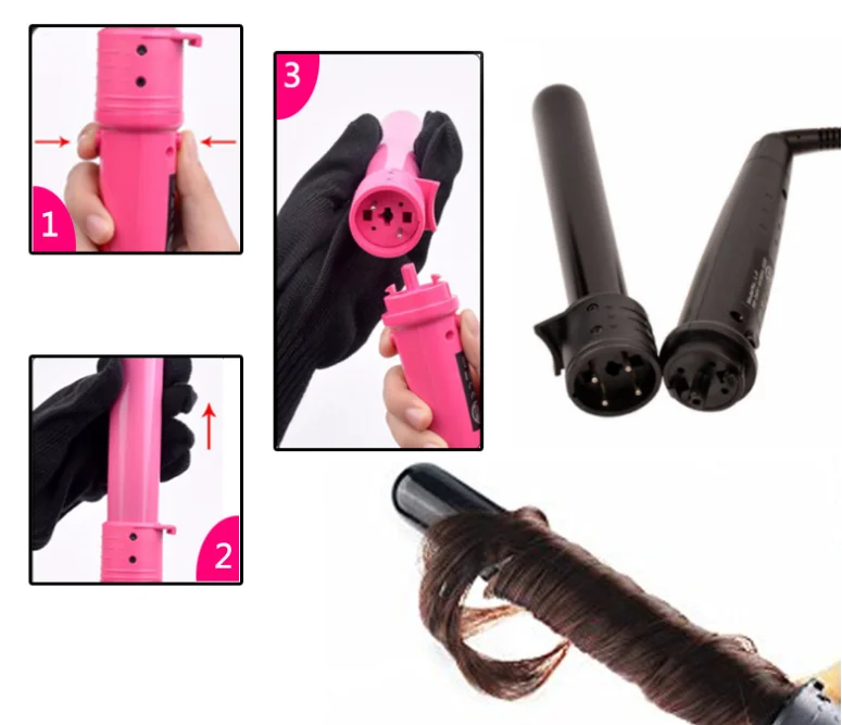 electronic hot tools ceramic cone curling iron magic hair curler salon 19mm/25mm/32mm