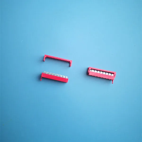 red 1.27mm Tyco IDC socket Polarized with ear contact for ribbon flat cable