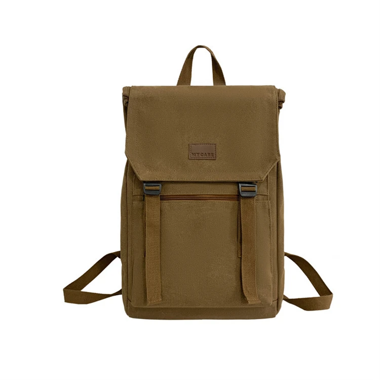 custom black men boys school vintage oil wax canvas day bagpack with logo