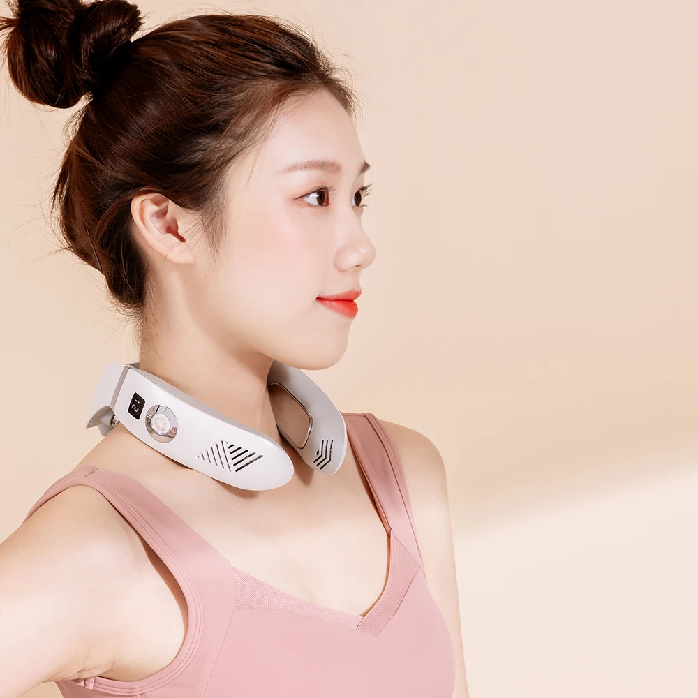 2021 upgraded multifunctional neck massager with smart rechargeable heating ice roller for kneading the cervical spine and neck
