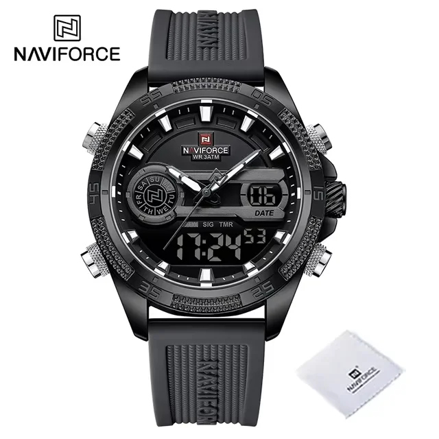 9223 Высший рейтинг NAVIFORCE богато украшенный Классический Новый дизайн оригинальный завод оптовая продажа в наличии мужские кварцевые часы силиконовый ремешок