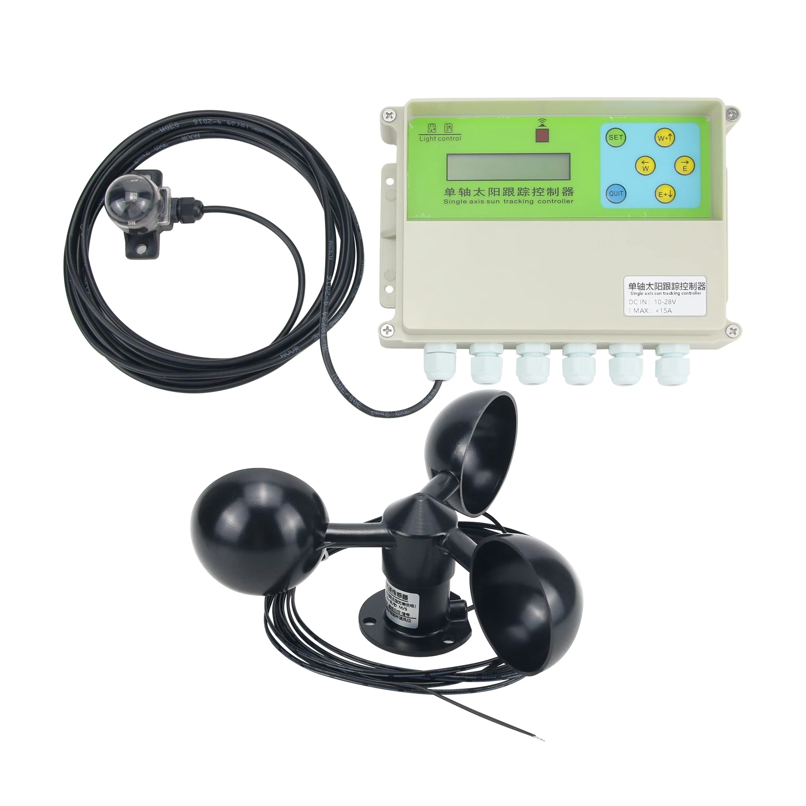 Single Axis Solar Tracker Controller 12-24V Solar Panel Tracker With Wind Speed Sensor for solar panel controller