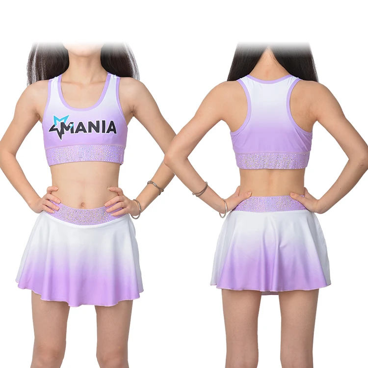 Custom Team Cheer Practice Top And Shorts Set Girls Dance Cheer  practice wear
