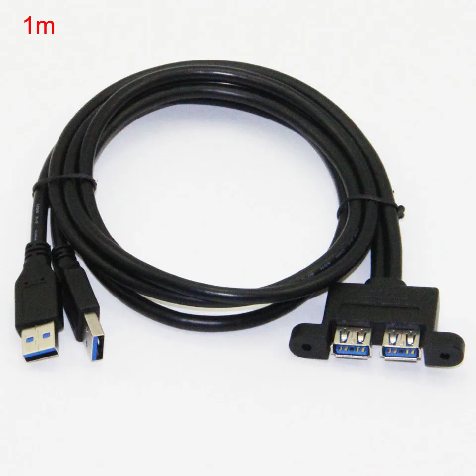 USB 3.0 Male to Dual USB 3.0 Female USB 3.0 Extension Cable with Screw Panel Mount Shielded 30cm 50cm 1m 1.5m