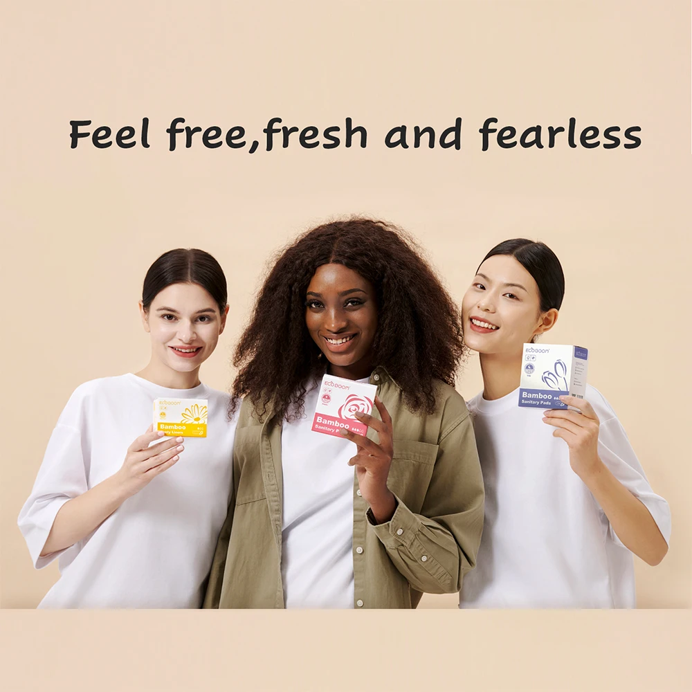 OEM ODM pure white biodegradable anti rash soft eco-friendly menstrual pad organic cotton sanitary napkin