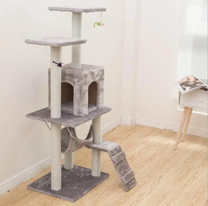 Wholesale custom high quality cat climbing frame cat tree wooden with cat scratching post