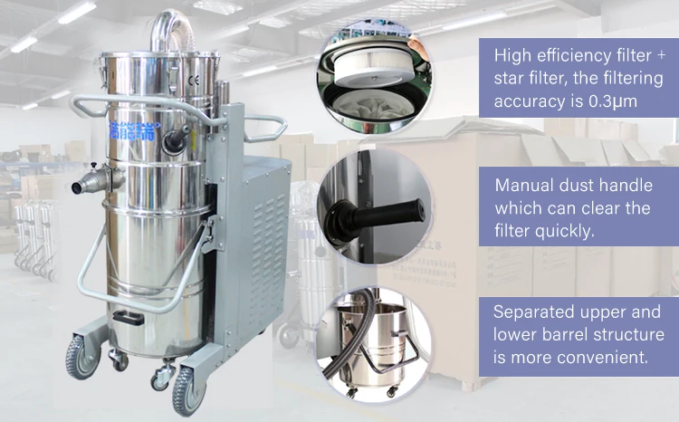 Metal Powder Nails Absorption in High Power Cyclone Industrial Vacuum Cleaner