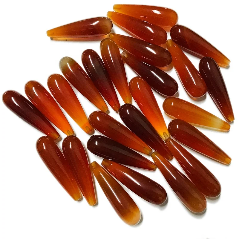 Red agate stone drops carnelian drop beads with hole