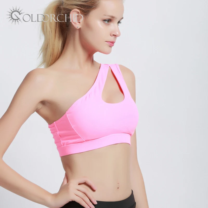 Best Selling Nylon/Spandex Material Fitness & Yoga Wear Breathable One Shoulder Yoga Sports Bra For Women