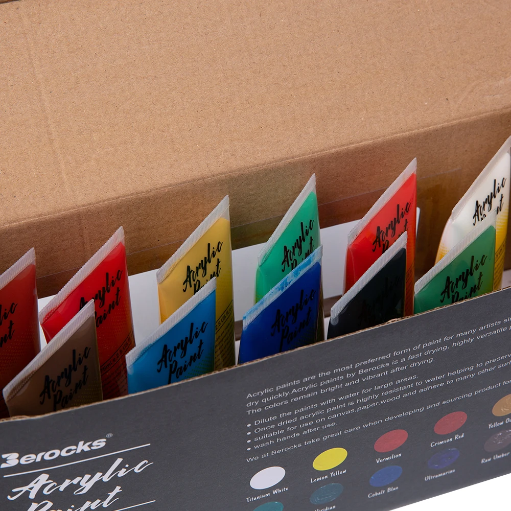 75ml Professional Art Supplies Paints Acrylic Artist Craft Color Paint Glossy Finish Craft Acrylic Paint