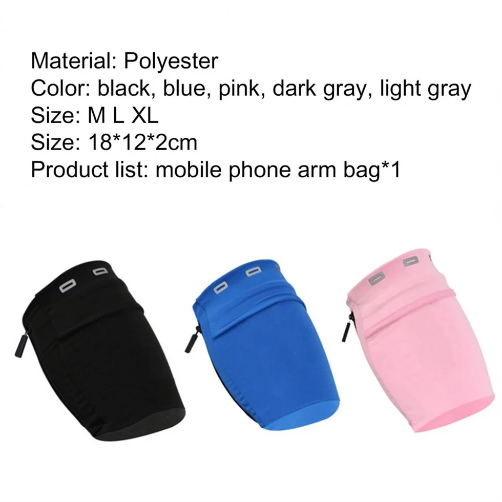 M L XL Running Arm Bag Phone Sport Accessories Fitness Bag Arm Case Running Belt Gym Cell Phone Armband