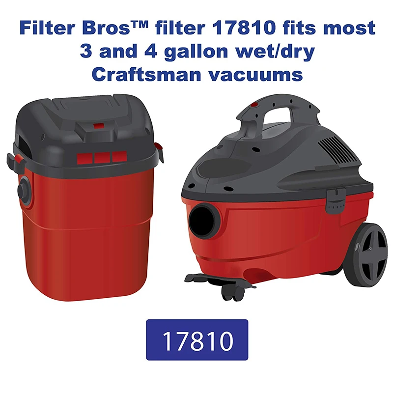 17810 Replacement Filter for Shop Vac Craftsman 9-17810 Wet Dry General Purpose Vacuum Cleaner fit 3 To 4 Gallon