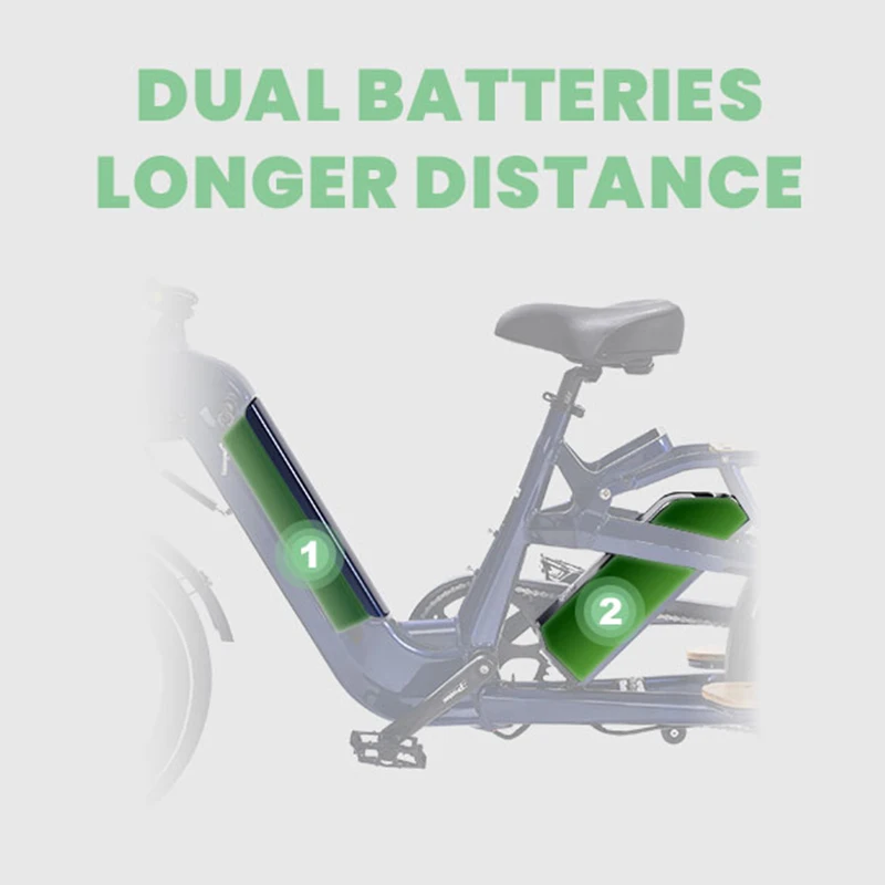 OEM 500W Electric Cargo City Bike E-Bike 48v15ah Lithium Battery Rear Hub Motor 2 Kids Seat Customizable Electric Bicycle Frame