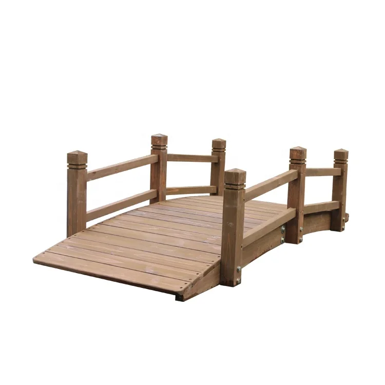 Outdoor Rustic Wooden Garden Bridge