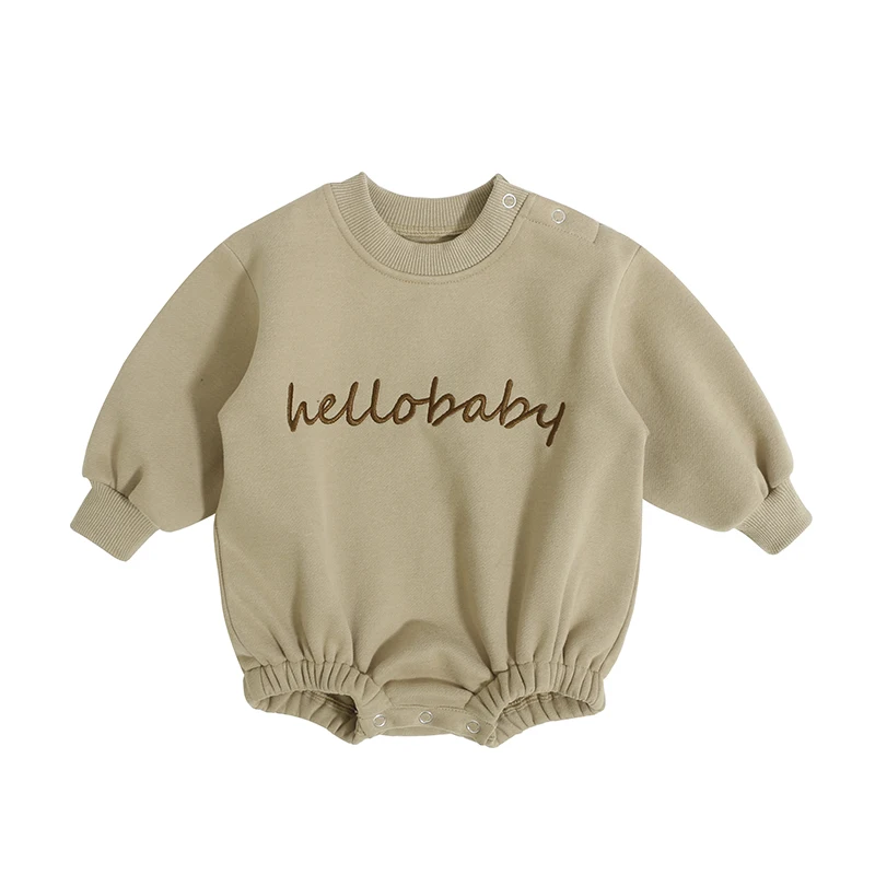Топ с логотипом на заказ Осенний комбинезон для новорожденных детей 100% хлопковая толстовка длинным рукавом малышей Комбинезоны