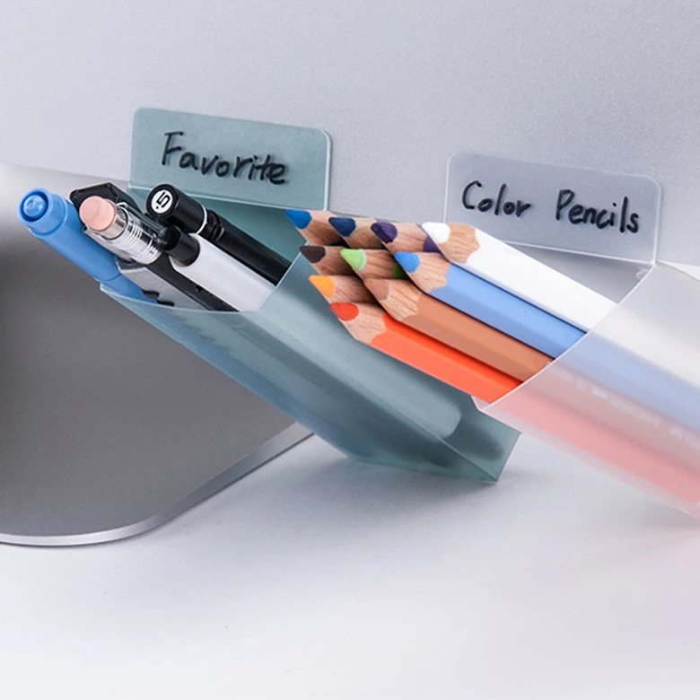 creative Paste pen holder under the desktop monitor Desk stationery pen storage box