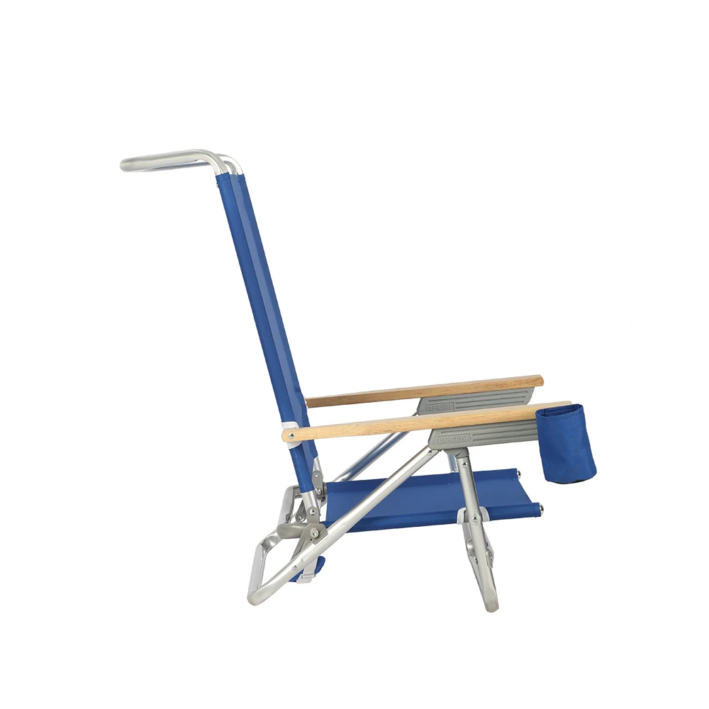 Foldable grass green aluminium durable customized recliner backrest beach chair low