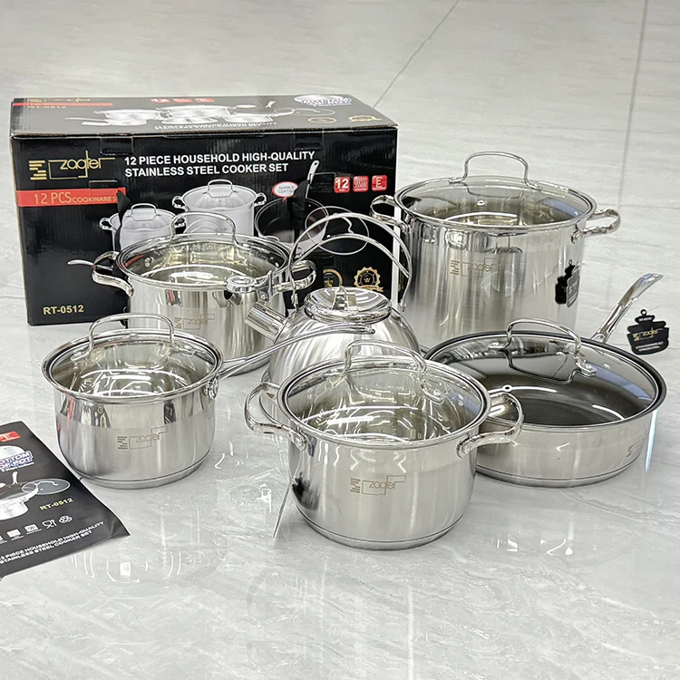Best Quality Factory Direct Sale Kitchenware Nonstick Stainless Steel Cooking Pots and Pans Cookware Set