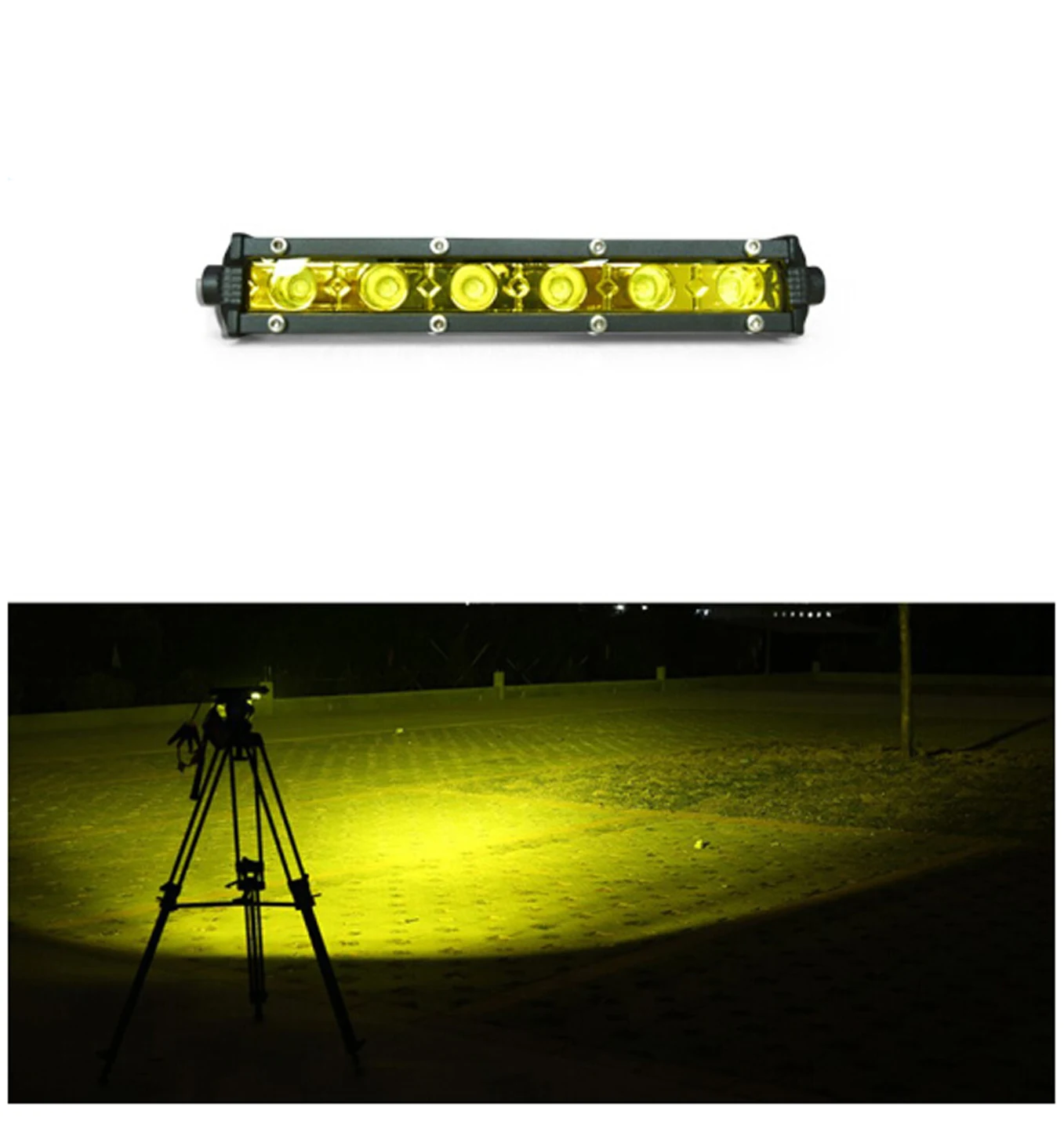 Off Road 4X4 Yellow 18W 36W 90W 7 inch 12 inch 32inch Single Row Super Slim Mini Led Light Bar for Motorcycle ATV UTV