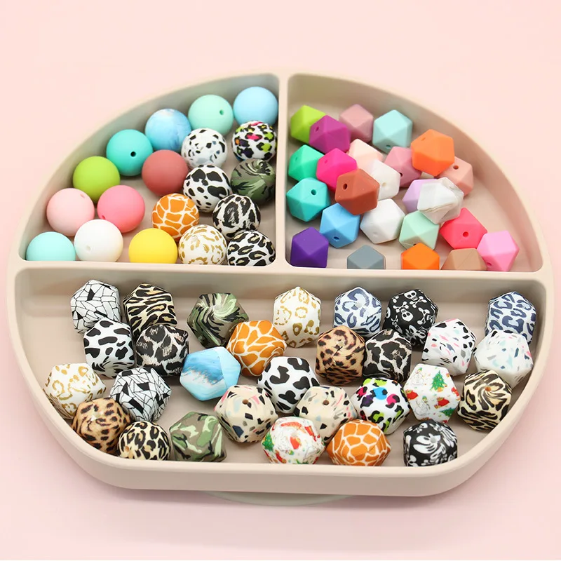 Silicone beads round beads 15mm candy color silicone beads baby food grade diy pacifier chain manufacturers wholesale