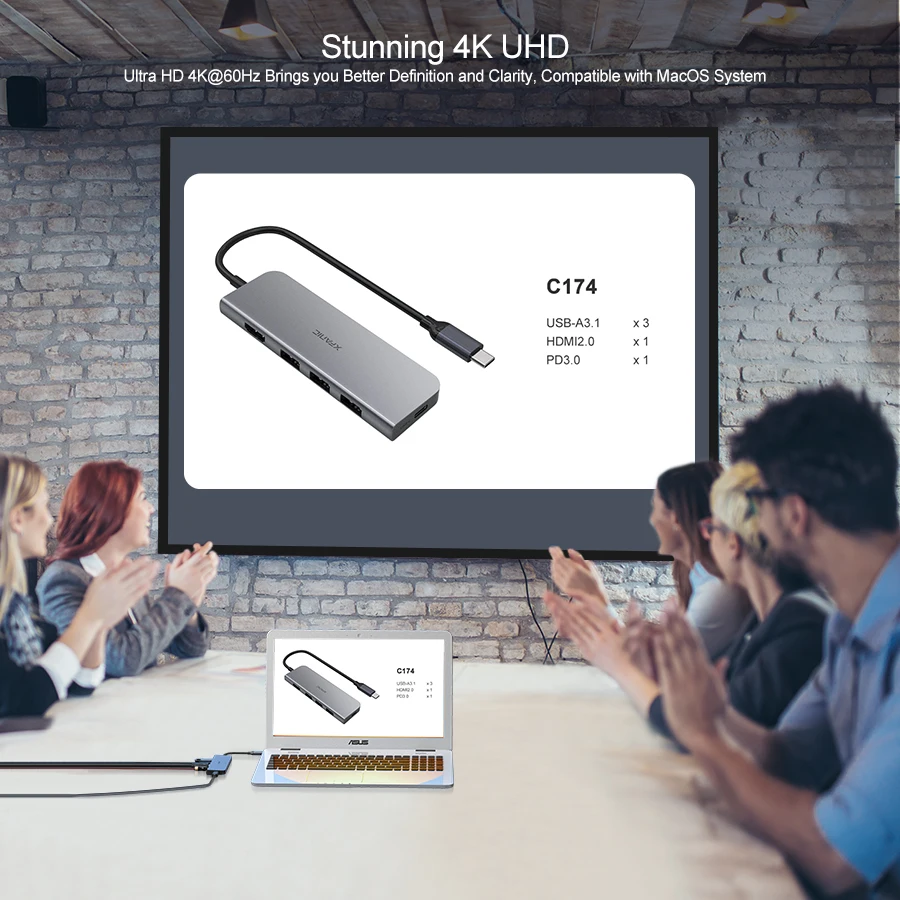 Высококачественный USB Type C адаптер концентратор 4K 30 Гц на HDMI 3.0 AUX 3 0 конвертер док-станция 5 в 1
