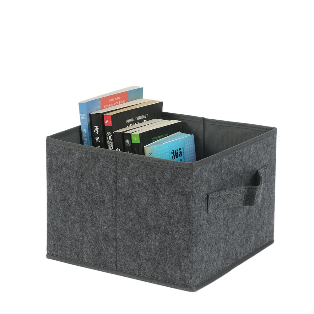 Eco friendly reusable folding soft closet organizer felt box custom design hanging closet organizer with lids