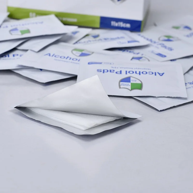 OPULA 50pcs Antiseptic Dis-infectant Surface Cleaning Alcohol Hand Wet Wipes Alcohol Prep Pads Big Size Alcohol Cleaning Wipes