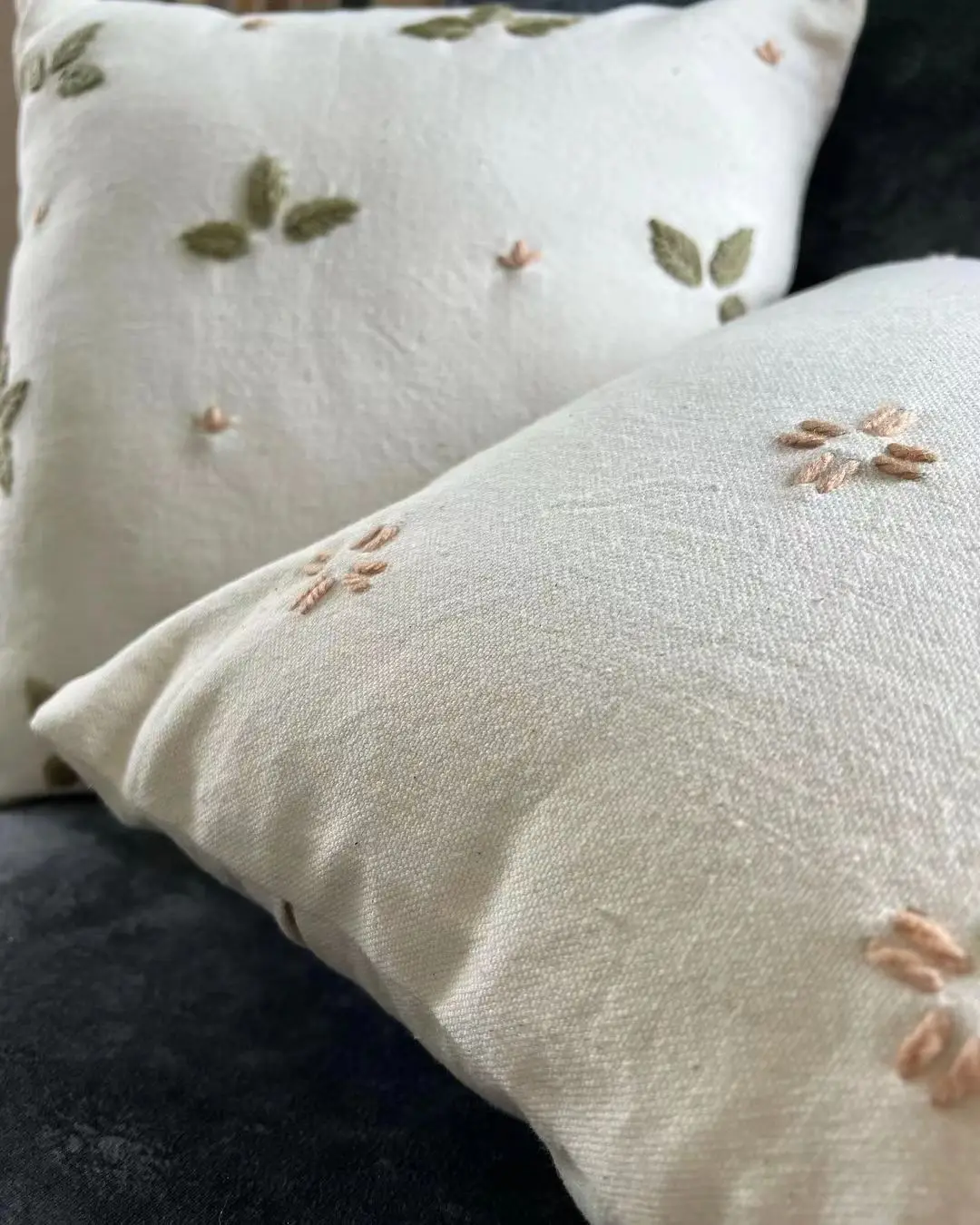 Floral Woolen Embroidery Pillowcase Thick Cotton Decorative Sofa Cushion Covers Livingroom Couch Throw Pillows