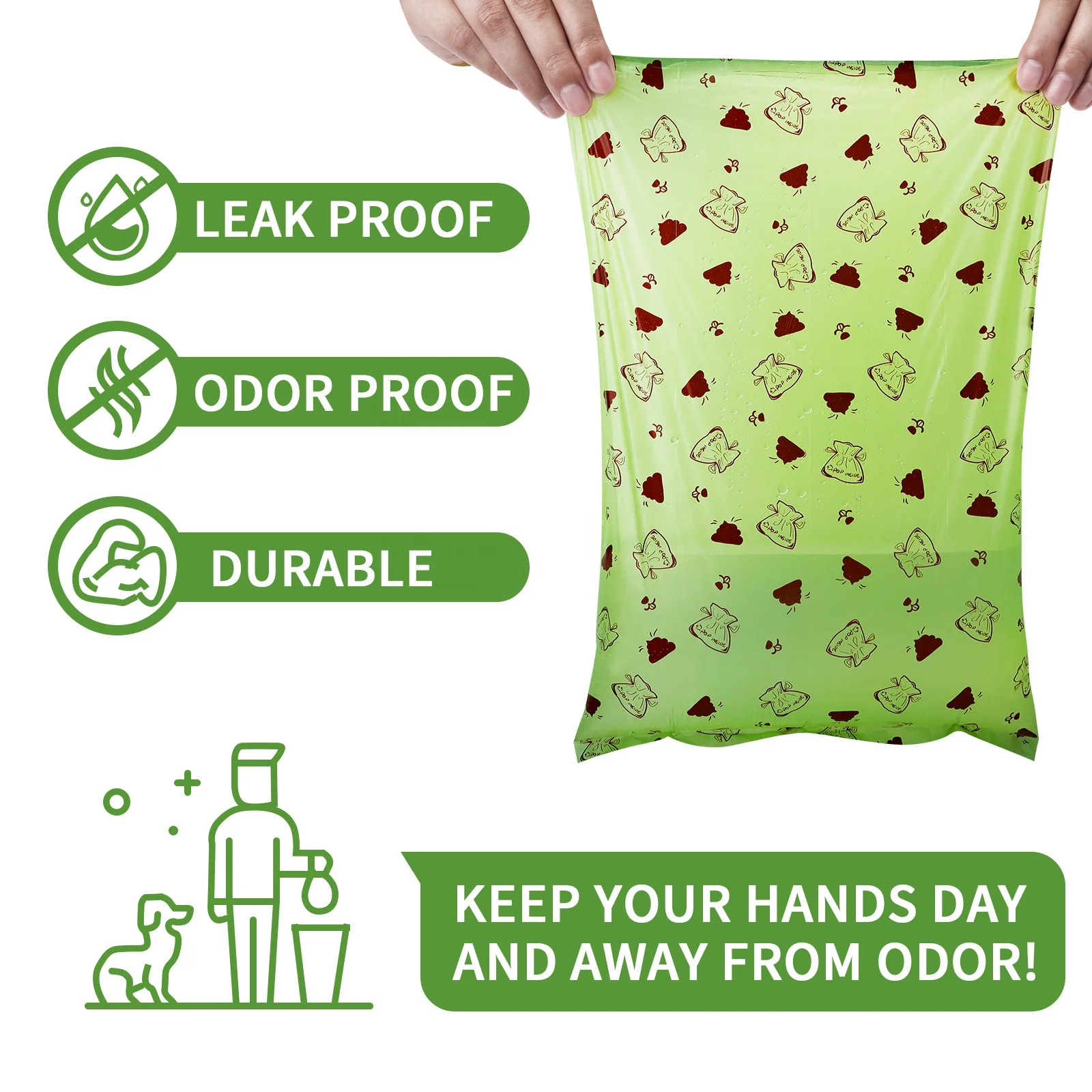 Biodegradable unscented standard corn starch dog poop bag at cheap price