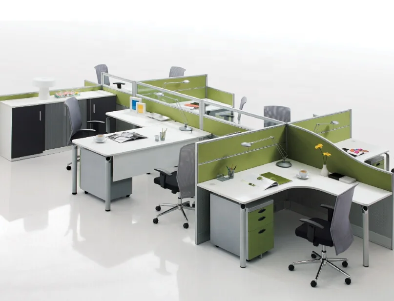 modular office furniture staff workstation and partition with screen