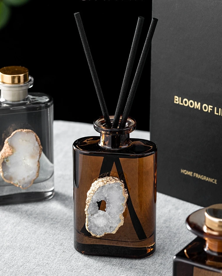 180ML Round Wide Mouth Fragrance Reed Diffuser Perfume Set With Packaging Boxes