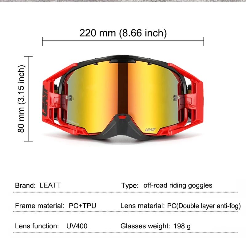 Mtb Motocross Factory Custom Moto Goggles Gafas De Mx Dirt Bike Motorcycle Glasses