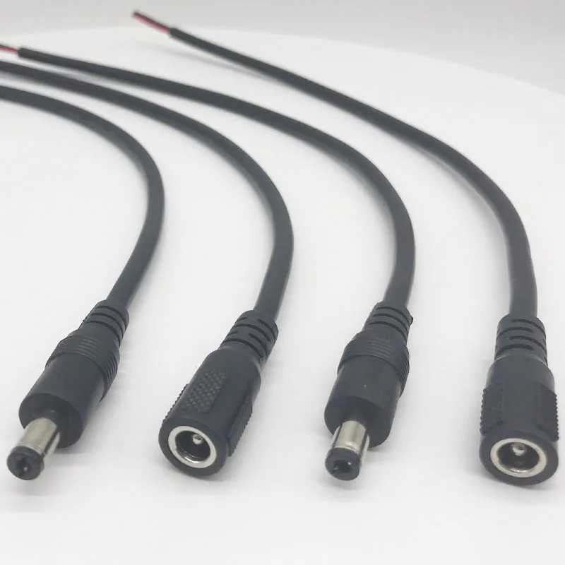 DC5.5*2.1mm 5.5*2.5mm male female 18awg 2464 DC power cable OD 5.0mm 0.75 Square 7A charging Cable 43/0.15*2C 0.3m 0.5m 1m