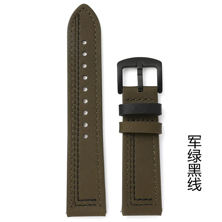 Top layer cow leather sports watch strap high quality low MOQ with quick release springbars for smart watch