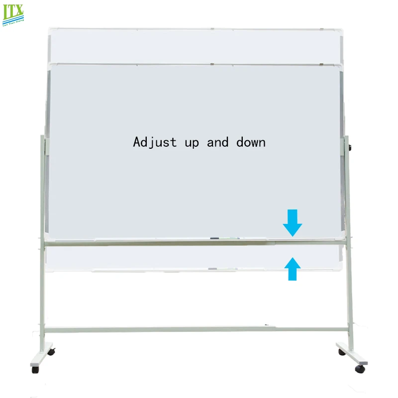 90x120cm Classroom Mobile Rolling Whiteboard Stand Double Sided Other Dry Erase White Board on Wheels for Office & School