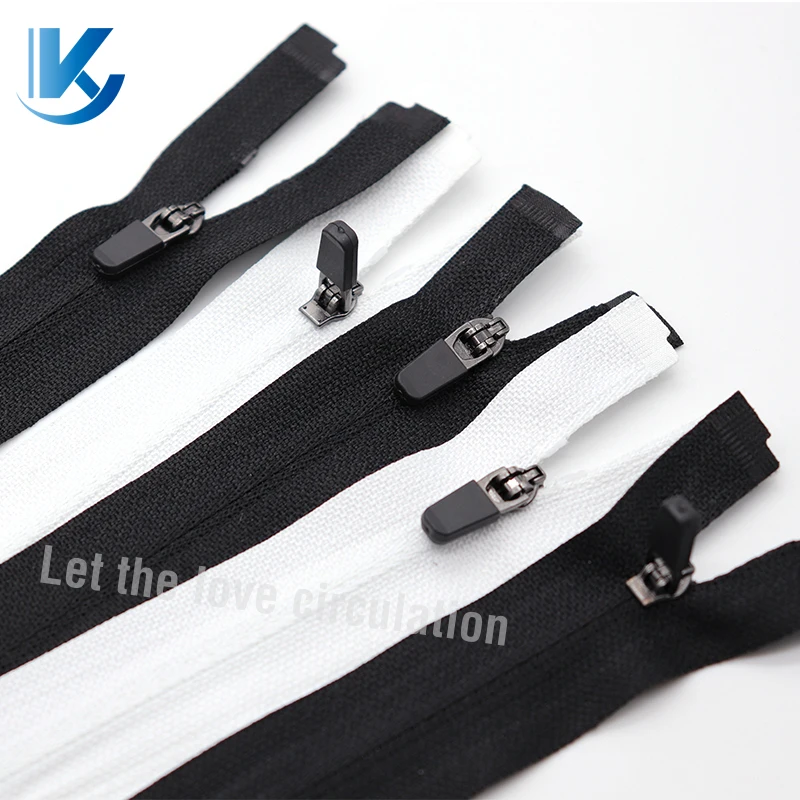 Fancy 3# zipper for jersey cycling reverse nylon zipper rubber puller open end invisible zipper