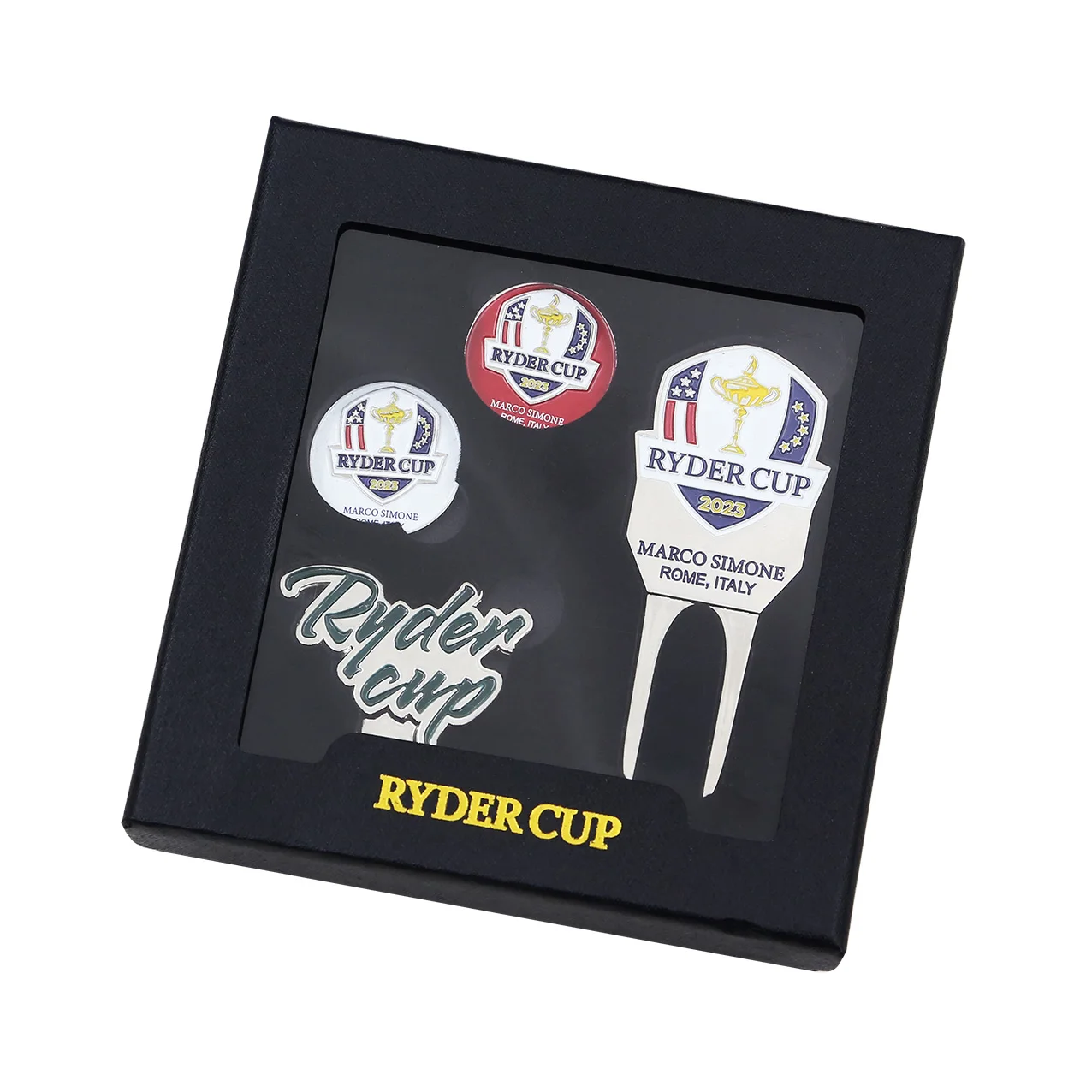 New Golf gift set divot tool hat clip ball marker golf accessories set promotional golf tournament gift set in gift box