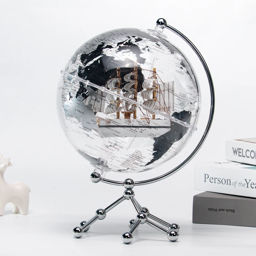 Wellfun 25CM Plastic Earth Globe Rotating Geography Education Globe for Teaching Tools And Deocartion Globe