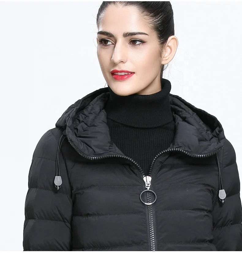 [TANBOER-TB3266]black latest design waterproof breathable white good quality thin puffer jacket for women