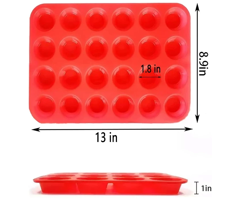 Mini Muffin &Cupcake Set, Nonstick Silicone Baking Pan, BPA Free and Dishwasher Safe Great for Making Muffin Cakes, Tart Bread