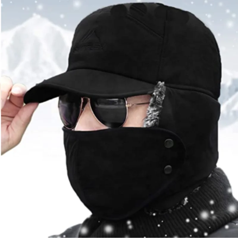 X&Y Wholesale Warm Earflaps Hat Winter Bucket Cycling Biking Trooper Aviator Thickened Winter Russian Ushanka Lei Feng Cold Hat