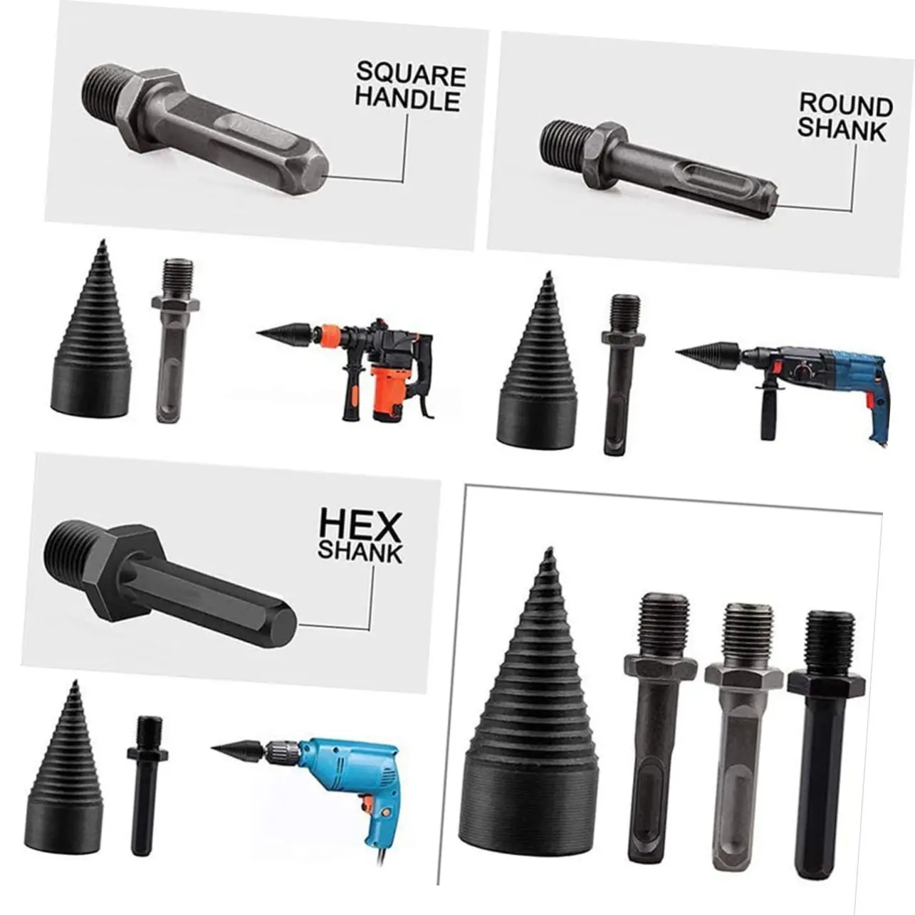 High Quality Wood Splitting Drill Bit Duty Removable Firewood Premium Firewood Drill Bit Hex Shank Firewood Drill Bit