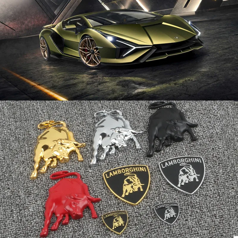 3D металлические наклейки с логотипом Lamborghini значок коровьего быка Эмблема для автомобиля грузовика экстерьера мотоцикла аксессуары декоративные