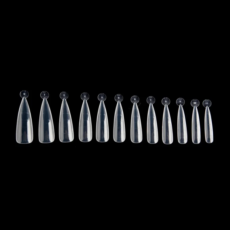 120pcs/set Sharp Stiletto French Nail Dual Forms with Lines,Reusable Acrylic Nail kit 12 sizes