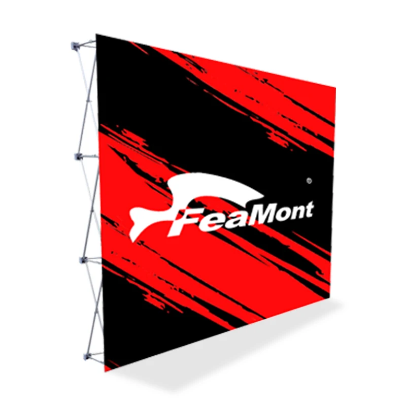 FEAMONT High Quality Aluminum Frame Pop-up Display Banner Stand with Tension Fabric for Trade Show Exhibition Banners