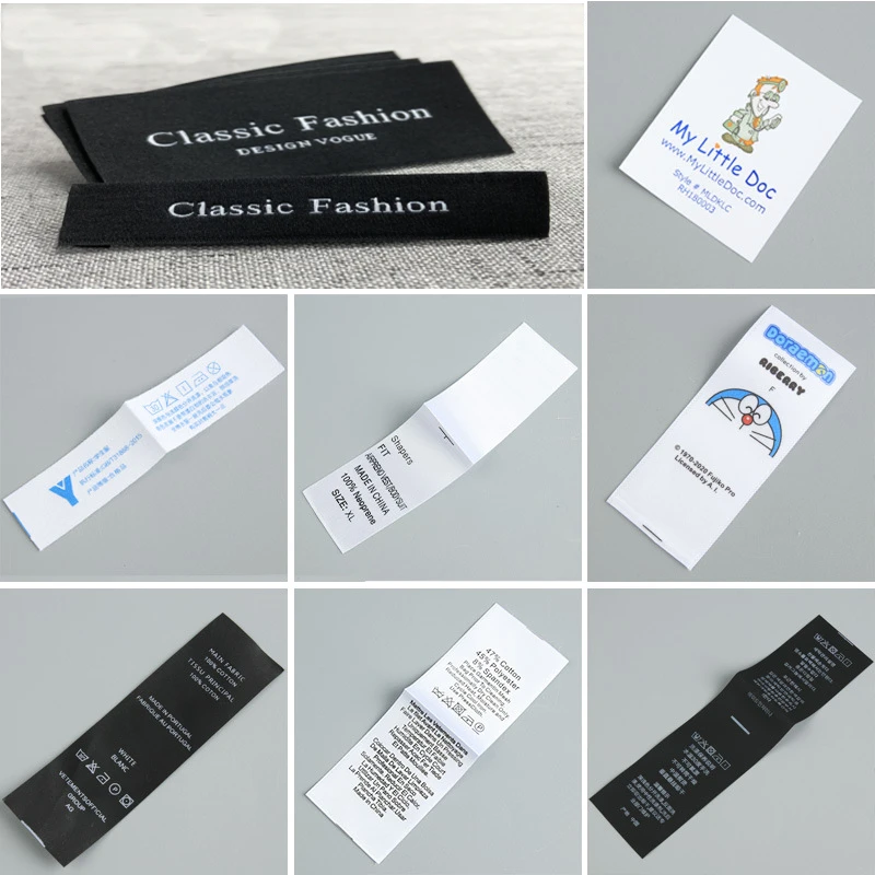 Clothes Instructions Canvas Cotton Satin Wash Care Label