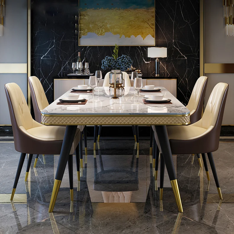 Marble Table Top Home Dining Room Furniture Dining Table Set