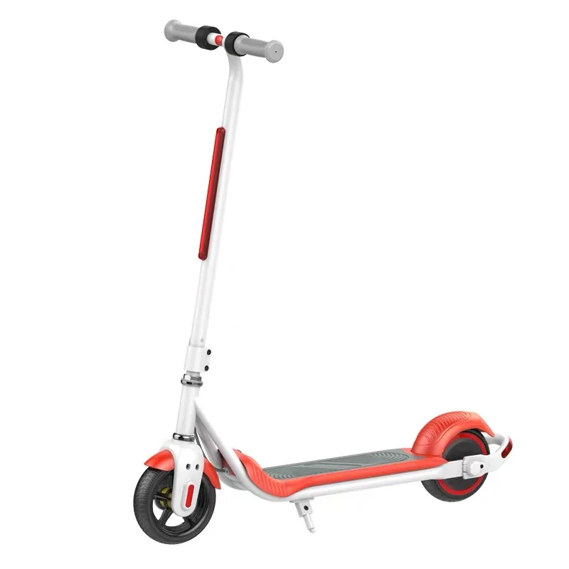 Portable Two-Wheeled Electric Scooter with Handbrake Power-Assisted Go Kart for Kids